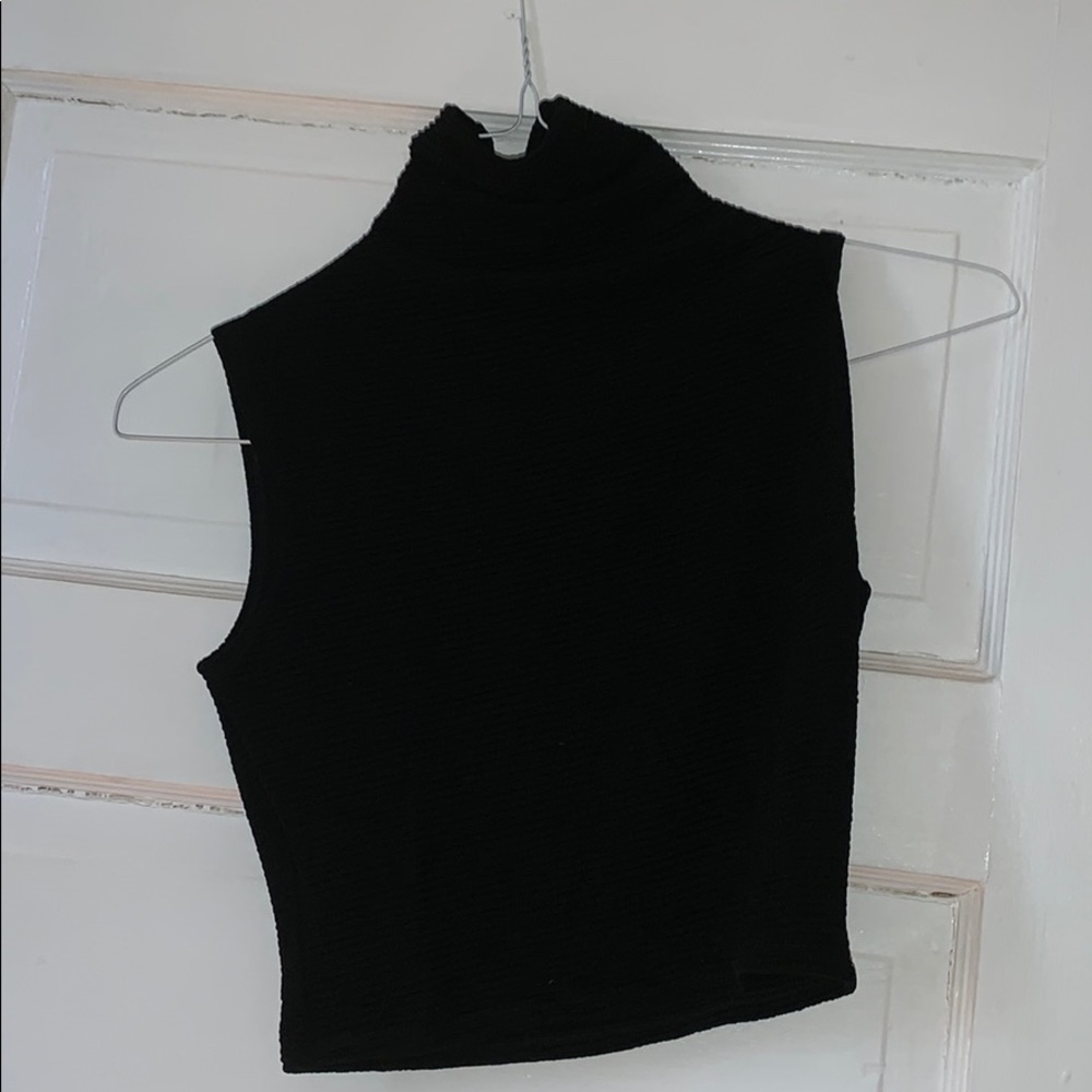 High Neck Ribbed Crop Top